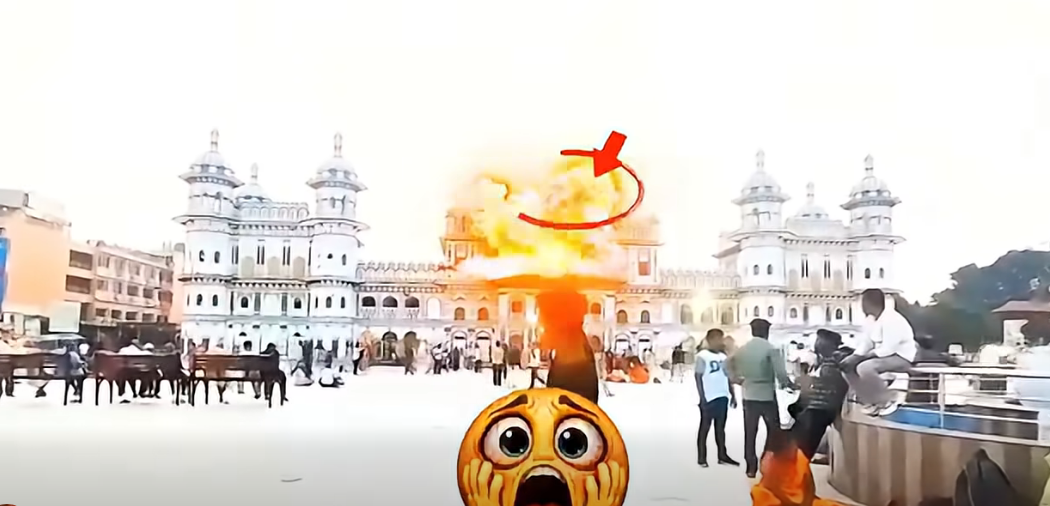 एआईबाट जानकी मन्दिरमा बम विस्फोट गरी उडाएको जस्तो बनाएर पोष्ट